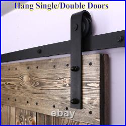 4FT-20FT Sliding Barn Door Hardware Closet Track Kit for Single/Double Doors