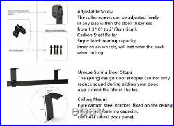 4FT-20FT Sliding Barn Door Hardware Kit Track Roller Closet Ceiling Mount Rail