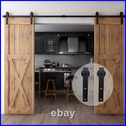 4FT -20FT Sliding Barn Door Hardware Track Single/Double Door Kit, Closet/Kitchen