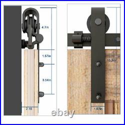 4FT-20FT Sliding Barn Wood Door Hardware Closet Rail Kit For Single/Double Door