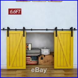4FT/5FT/6.6FT Mini Sliding Barn Door Hardware Kit Cabinet Closet Single/Double