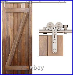 4FT Sliding Barn Door Hardware Kit, Stainless Steel Heavy Duty Sturdy Barn Door