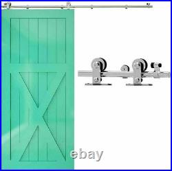 4-12FT Modern Sliding Barn Door Hardware Track Kit For Single/Double Wood Door