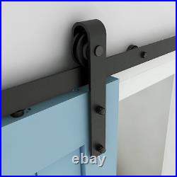 4-12FT Sliding Barn Door Hardware Kit for Single/ Double Door Heavy Duty Steel