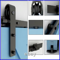 4-12FT Sliding Barn Door Hardware Kit for Single/ Double Door Heavy Duty Steel