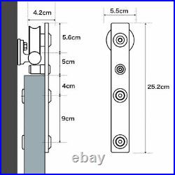 4-12FT Stainless Steel Sliding Barn Door Hardware Track Kit For Single/Double