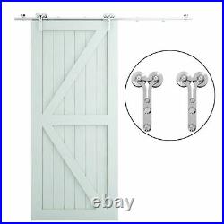 4'-12' Stainless Steel Sliding Barn Door Hardware Closet Kit Track Single Door
