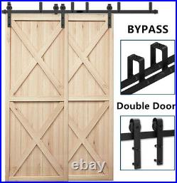 4-14FT Sliding Barn Door Hardware Kit for Single/ Double/ Bypass 2 Doors