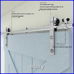 4-15FT Stainless Steel Sliding Barn Door Hardware Track Kit For Single Wood Door