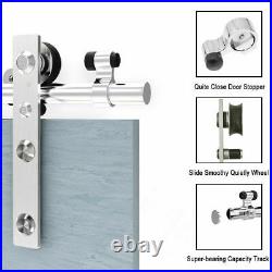 4-15FT Stainless Steel Sliding Barn Door Hardware Track Kit For Single Wood Door