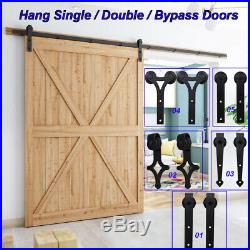 4-16FT Sliding Barn Door Hardware Closet Track Kit Single/Double/Bypass 2 Doors