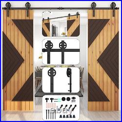 4-16FT Sliding Barn Door Hardware Kit Single Doors Medium Wheel Roller Kit