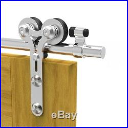 4-16FT Sliding Barn Door Hardware Kit Stainless Steel Track for Wood Door Y