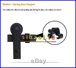 4-16FT Sliding Barn Wood Door Hardware Track Flower Hanger Kit Single/DoubleDoor