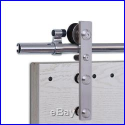 4-16FT Stainless Steel Flat Sliding Barn Door Hardware Closet Kit Single/Double