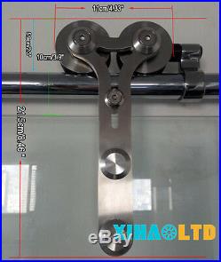 4-16FT Stainless Steel Glass/Wood Sliding Barn Door Hardware Kit Single/Double