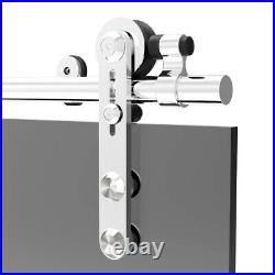 4-16FT Stainless Steel Sliding Door Track Hardware Kit Closet for Glass Door