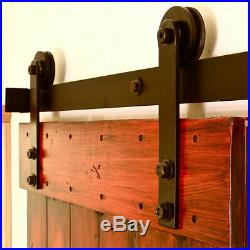4-16ft Antique Rustic Steel Sliding Barn Wood Door Hardware Closet Track Kit