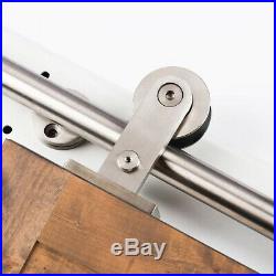 4-18FT Contemporary Sliding Barn Door Hardware Kit Stainless Steel Single Door