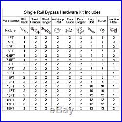 4-18FT Single Track Bypass Sliding Barn Door Hardware Kit Double Door One Track