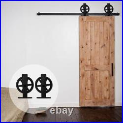 4-20FT Big Spoke Wheel Sliding Barn Door Hardware Kit For Single/Double Door