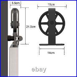 4-20FT Big Spoke Wheel Sliding Barn Door Hardware Kit For Single/Double Door