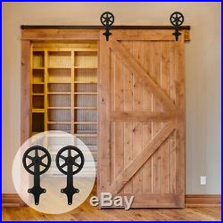 4-20FT Big Wheel Sliding Barn Door Hardware Closet Track Kit Single&Double Doors
