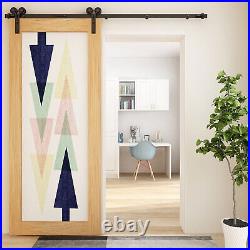 4-20FT Bypass Sliding Barn Door Hardware Kit For Double Door Closet Track Roller