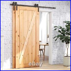 4-20FT Bypass Sliding Barn Door Hardware Kit Single Track System Carbon Steel