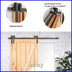 4-20FT Bypass Sliding Barn Door Hardware Kit Single Track System Carbon Steel