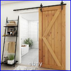 4-20FT Sliding Barn Door Hardware Kit for Single/Double Wood Door Flower shape