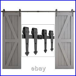 4-20FT Sliding Barn Door Hardware Track Bracket Kit for Single/Double Wood Door