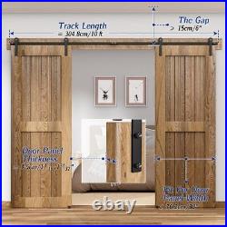 4-20FT Sliding Barn Door Hardware Track Kit For Single/Double Door, Modern Closet