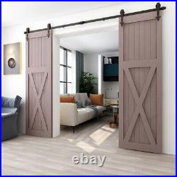4-20FT Sliding Barn Door Hardware Track Kit for Single/Double/Bypass Wood Doors