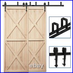 4-20FT Sliding Barn Door Hardware Track Rail Kit for Bypass Door
