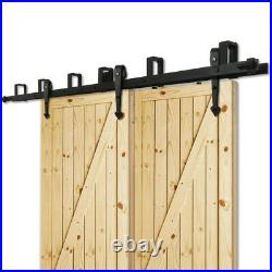 4-20FT Sliding Barn Door Hardware Track Rail Kit for Bypass Door