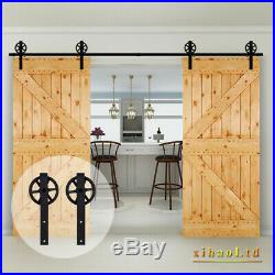 4-20FT Sliding Barn Single/Double Door Hardware Track Kit With Soft Close Gift