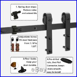 4-20FT Sliding Barn Wood Door Hardware Closet Track Kit For Single/Double/Bypass