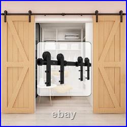 4-20FT Sliding Barn Wood Door Hardware Closet Track Kit For Single/Double/Bypass