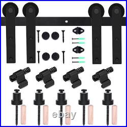 4-20FT Sliding Barn Wood Door Hardware Closet Track Kit For Single/Double/Bypass