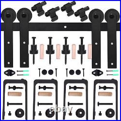 4-20FT Sliding Barn Wood Door Hardware Closet Track Kit For Single/Double/Bypass