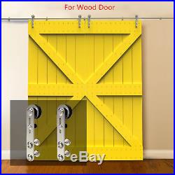 4-20FT Stainless Steel Sliding Barn Wood Door Hardware Track Kit Glass/Wood Door