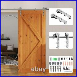 4-20FT Stainless Steel Sliding Barn Wood Door Hardware for Single/ Double Door