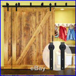 4-20FT Wood Sliding Barn Door Hardware Closet Kit for One/Two/Bypass Two Doors
