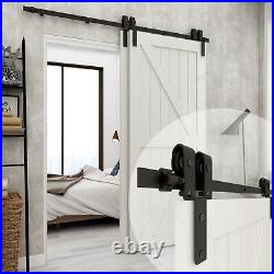 4'-20' Bypass Sliding Barn Door Hardware Kit Track System for Double Wood Doors