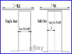 4-20 FT Wood Sliding Barn Door Hardware Kit Rollers Track for Bypass Double Door