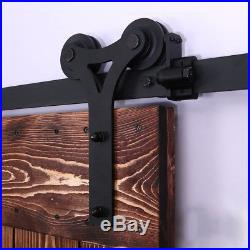 4-20ft Wood Sliding Barn Door Hardware Closet Kit for Single/Double/Bypass Doors
