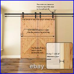 4/5/6/6.6/8/10/12FT Track Sliding Barn Door Hardware Kit for Single/Double Door