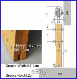 4-8FT Interior Stainless Steel Wood Double Sliding Barn Door Hardware Track Kit