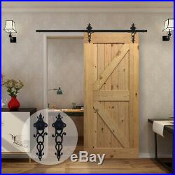 4ft-12ft Sliding Wood Barn Door Hardware Closet Rail Kit For Single/Double Doors